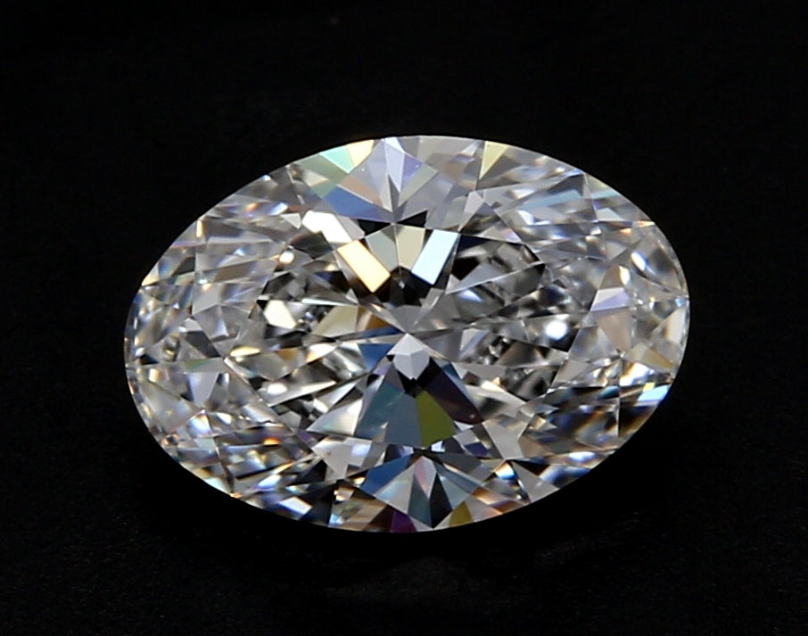 3.04 Carat Oval Lab Diamond with  Cut Diamond in 14KT  view 1
