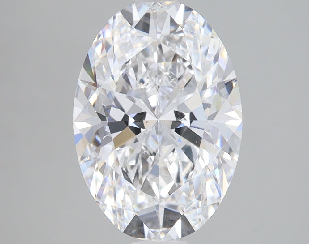 2.87 Carat Oval Lab Diamond with  Cut Diamond in 14KT  view 1
