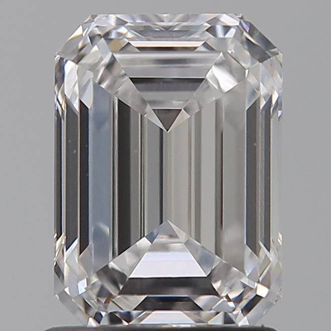1.5 Carat Emerald Lab Diamond with  Cut Diamond in 14KT  view 1
