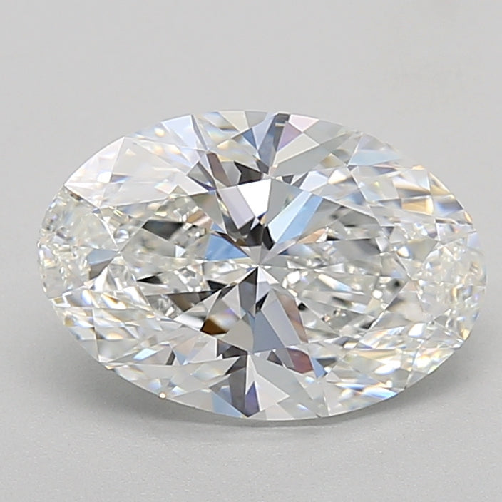 3.0 Carat Oval Lab Diamond with  Cut Diamond in 14KT  view 1
