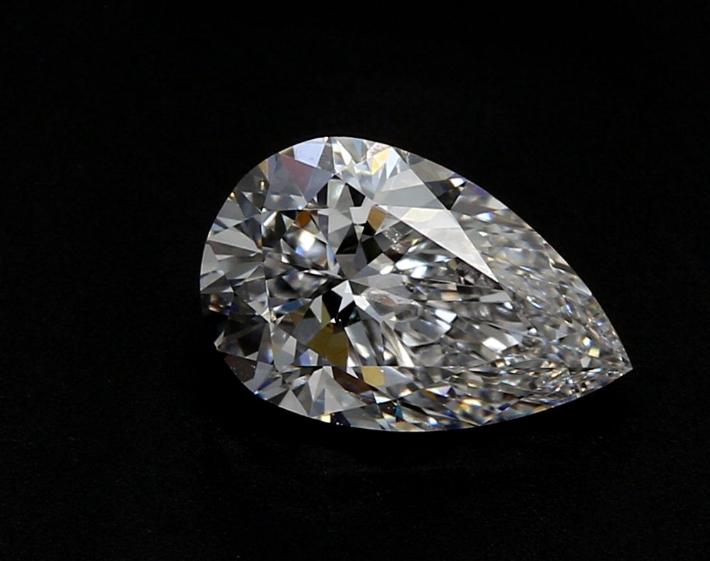 3.02 Carat Pear Lab Diamond with  Cut Diamond in 14KT  view 1
