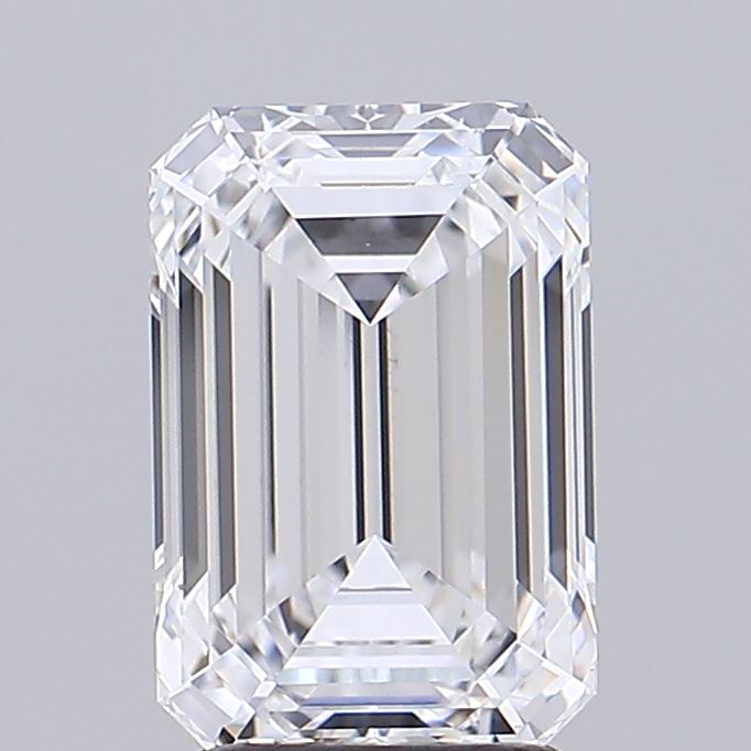 3.85 Carat Emerald Lab Diamond with  Cut Diamond in 14KT  view 1
