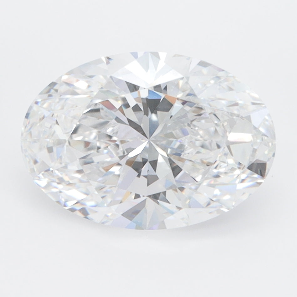 2.66 Carat Oval Lab Diamond with  Cut Diamond in 14KT  view 1
