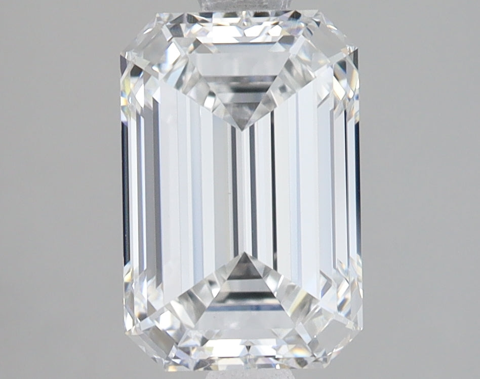 2.71 Carat Emerald Lab Diamond with  Cut Diamond in 14KT  view 1
