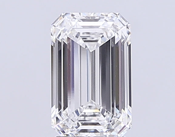 3.09 Carat Emerald Lab Diamond with  Cut Diamond in 14KT  view 1
