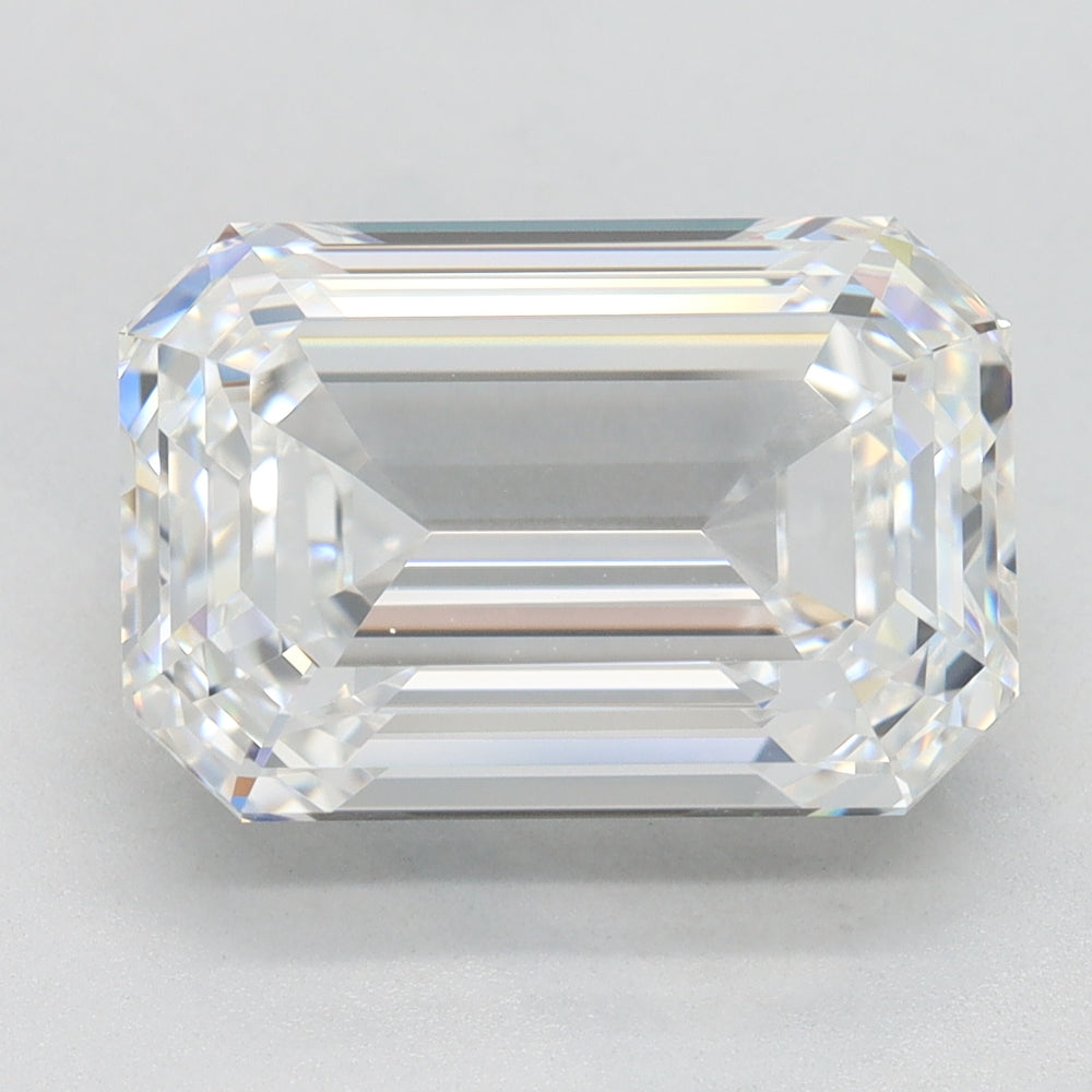 5.01 Carat Emerald Lab Diamond with  Cut Diamond in 14KT  view 1
