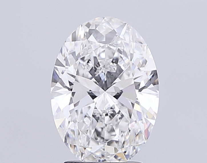 3.0 Carat Oval Lab Diamond with  Cut Diamond in 14KT  view 1
