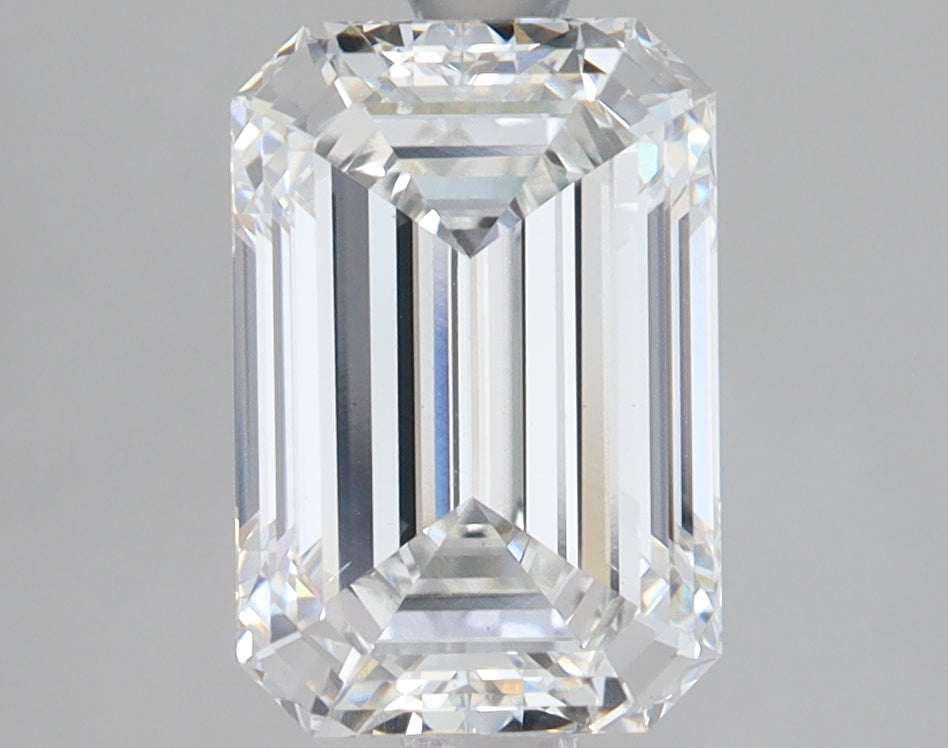 2.8 Carat Emerald Lab Diamond with  Cut Diamond in 14KT  view 1
