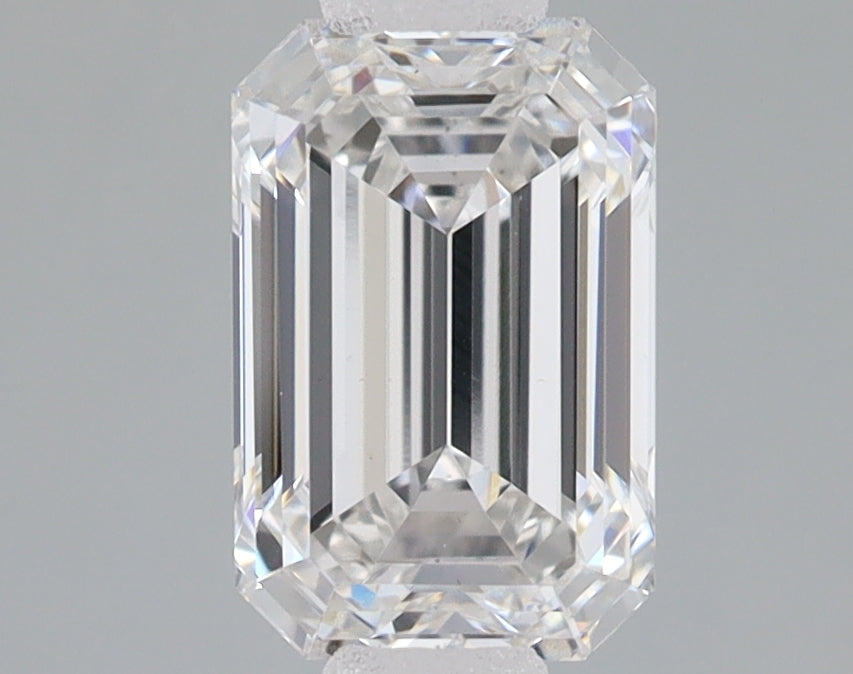 1.59 Carat Emerald Lab Diamond with  Cut Diamond in 14KT  view 1
