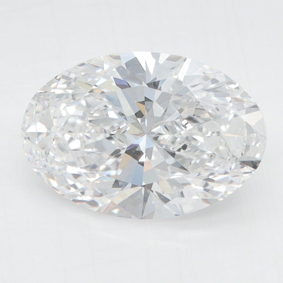 2.46 Carat Oval Lab Diamond with  Cut Diamond in 14KT  view 1
