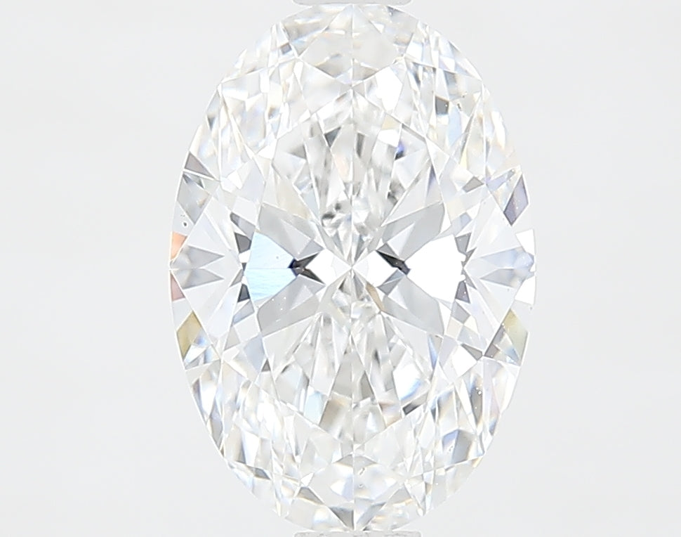 1.47 Carat Oval Lab Diamond with  Cut Diamond in 14KT  view 1
