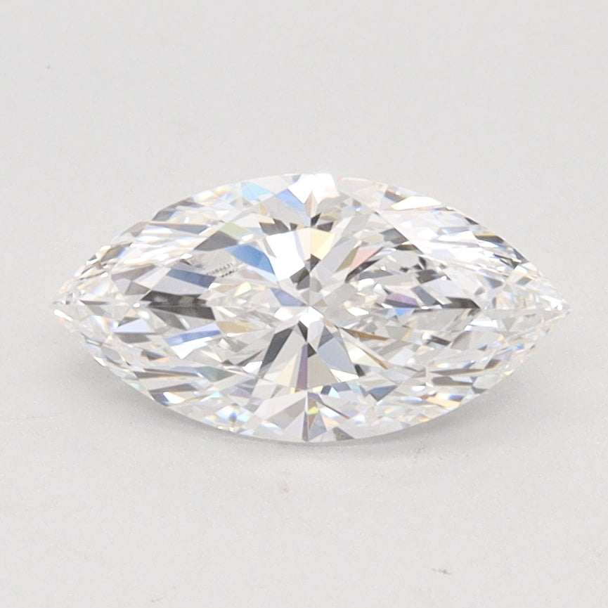 1.0 Carat Marquise Lab Diamond with  Cut Diamond in 14KT  view 1
