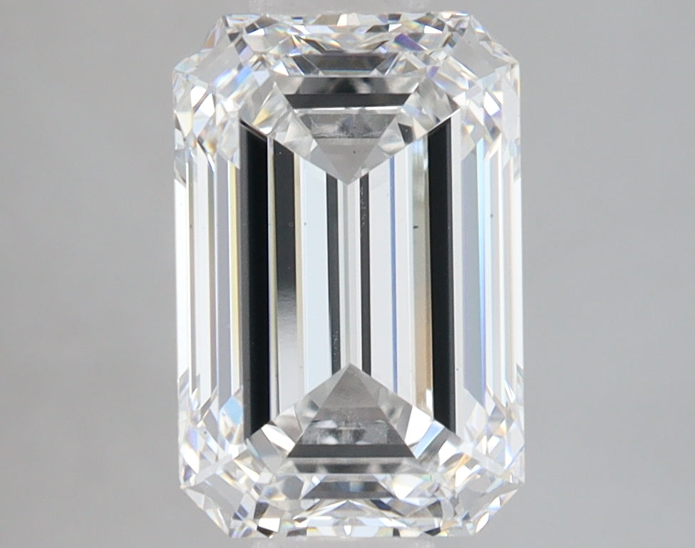 3.09 Carat Emerald Lab Diamond with  Cut Diamond in 14KT  view 1
