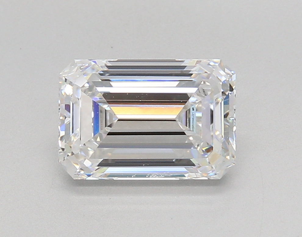 2.31 Carat Emerald Lab Diamond with  Cut Diamond in 14KT  view 1
