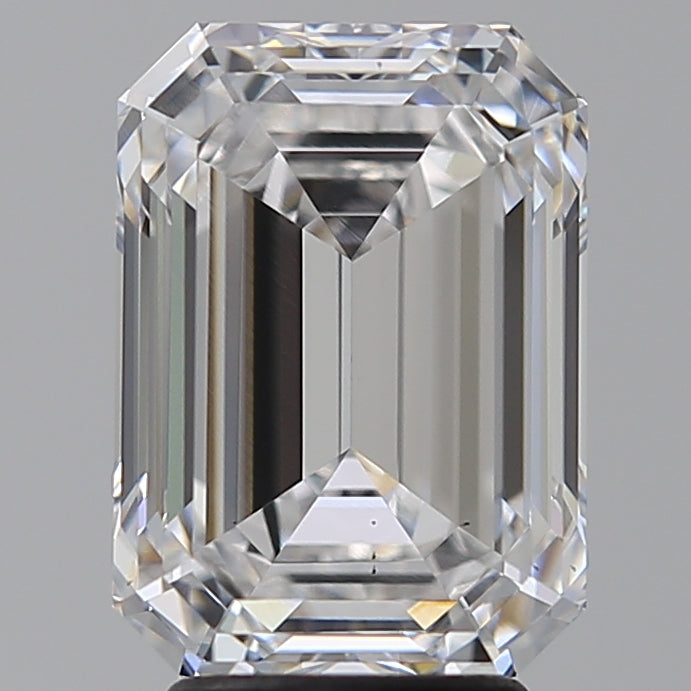 4.28 Carat Emerald Lab Diamond with  Cut Diamond in 14KT  view 1
