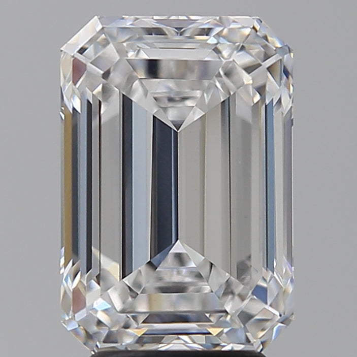 4.58 Carat Emerald Lab Diamond with  Cut Diamond in 14KT  view 1
