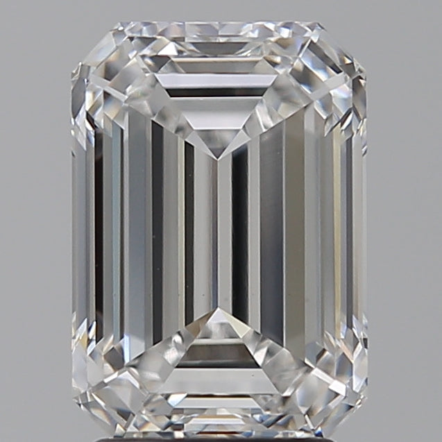 3.09 Carat Emerald Lab Diamond with  Cut Diamond in 14KT  view 1
