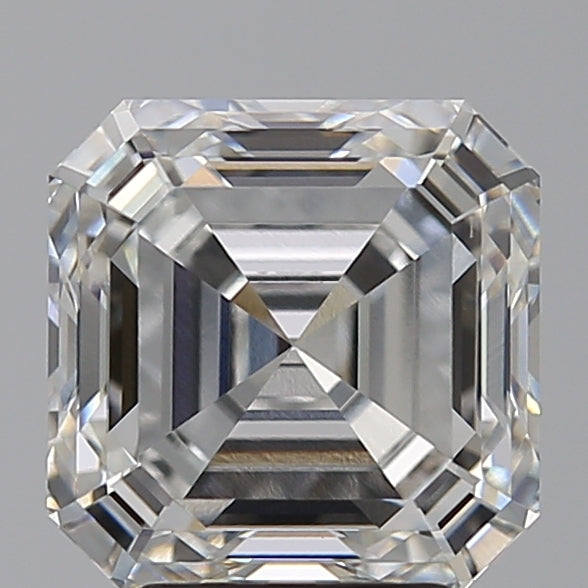 4.09 Carat Asscher Lab Diamond with  Cut Diamond in 14KT  view 1
