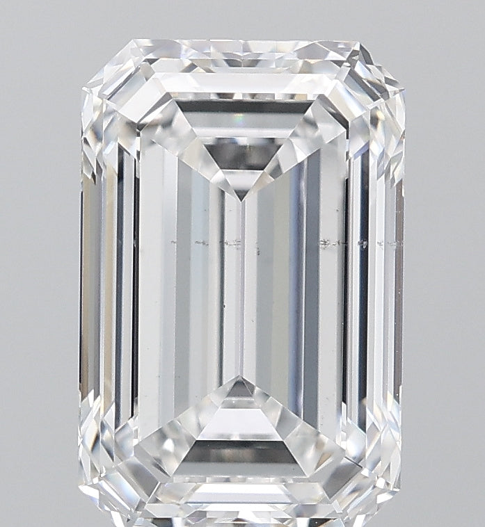 3.51 Carat Emerald Lab Diamond with  Cut Diamond in 14KT  view 1
