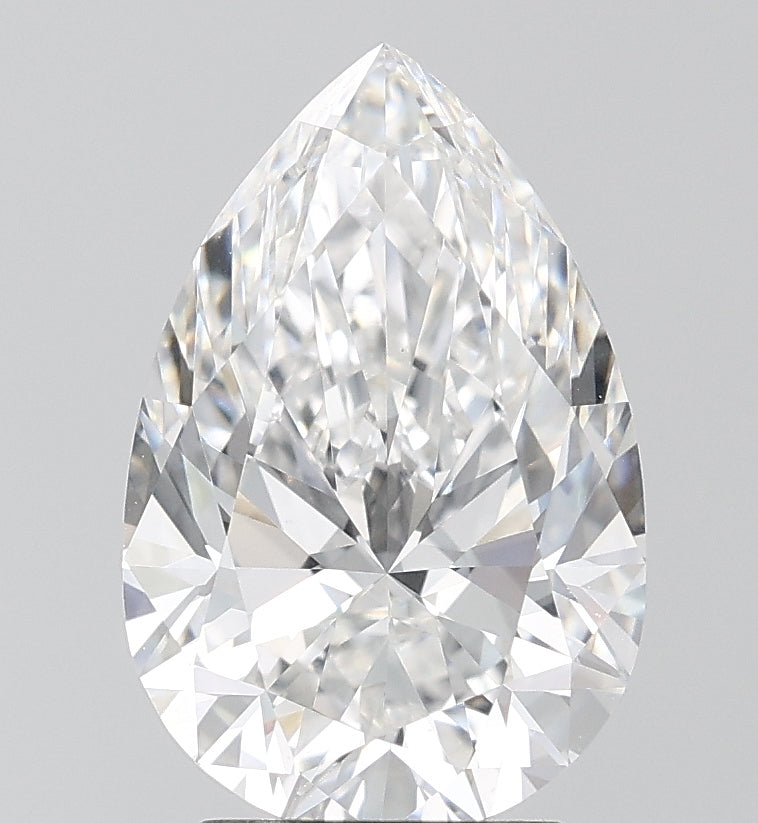 3.34 Carat Pear Lab Diamond with  Cut Diamond in 14KT  view 1
