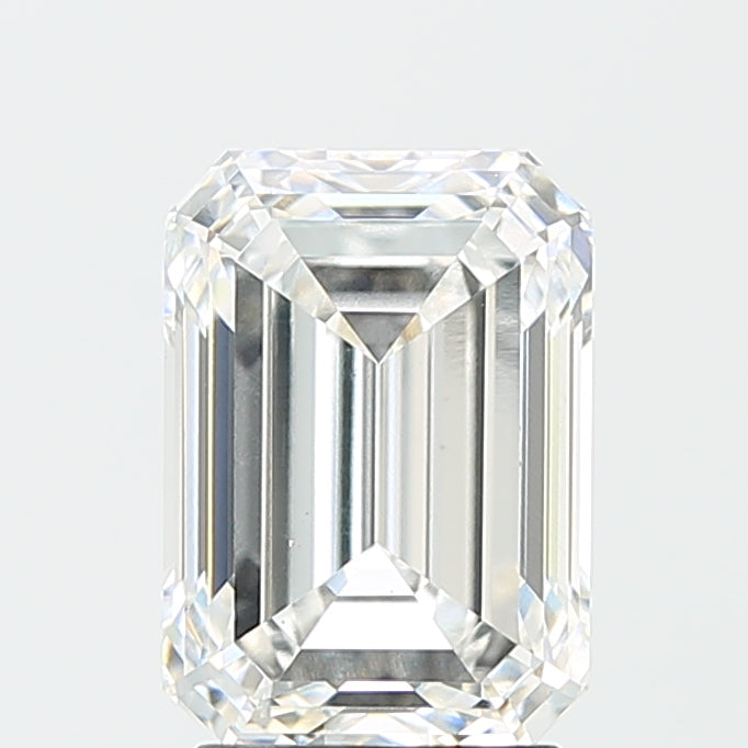 3.16 Carat Emerald Lab Diamond with  Cut Diamond in 14KT  view 1
