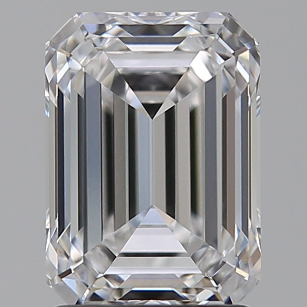 2.05 Carat Emerald Lab Diamond with  Cut Diamond in 14KT  view 1
