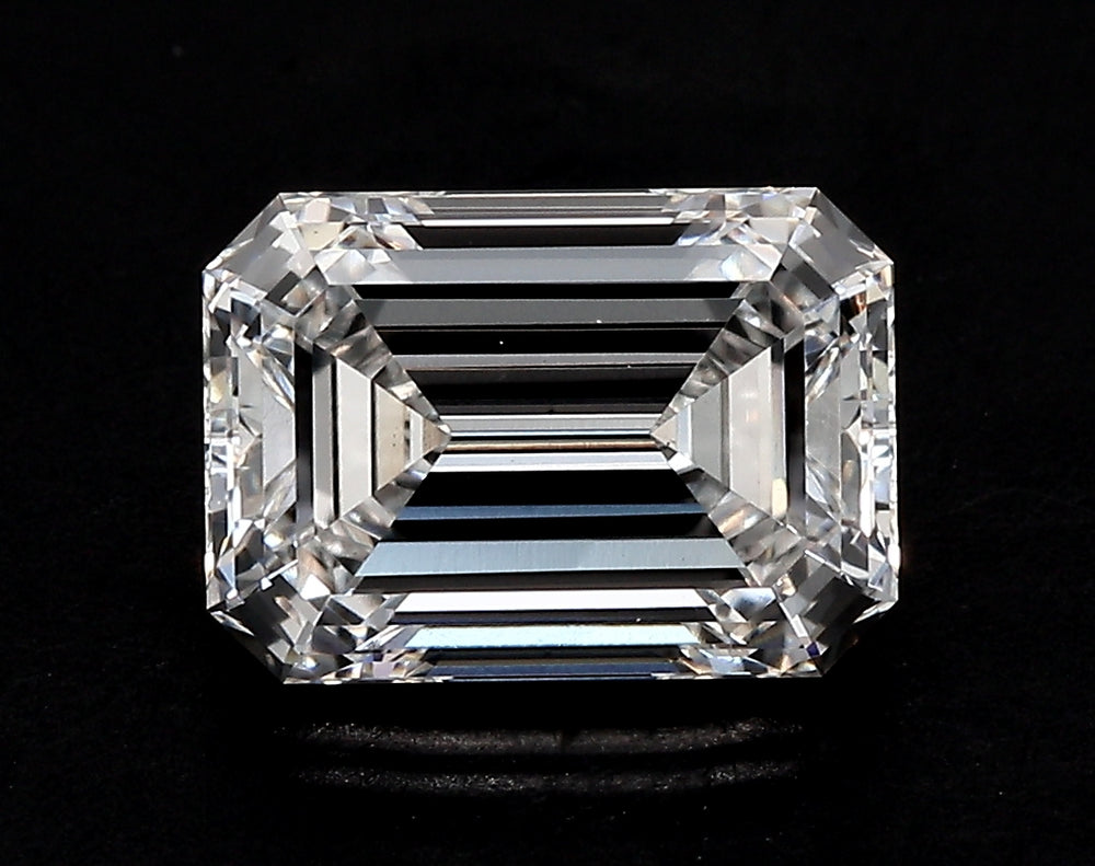 1.52 Carat Emerald Lab Diamond with  Cut Diamond in 14KT  view 1
