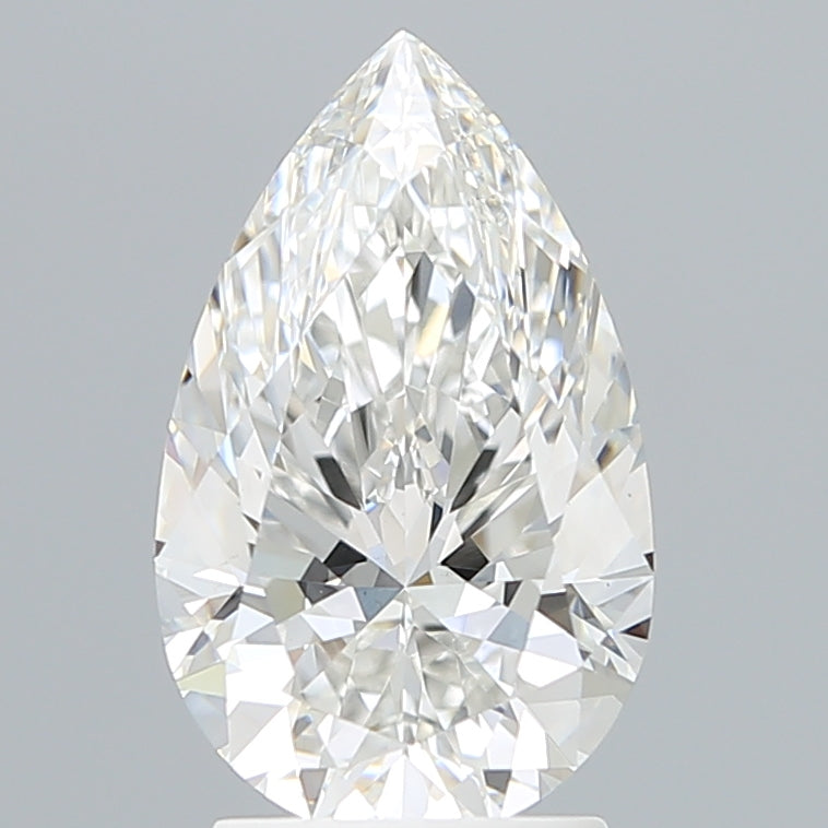 2.57 Carat Pear Lab Diamond with  Cut Diamond in 14KT  view 1
