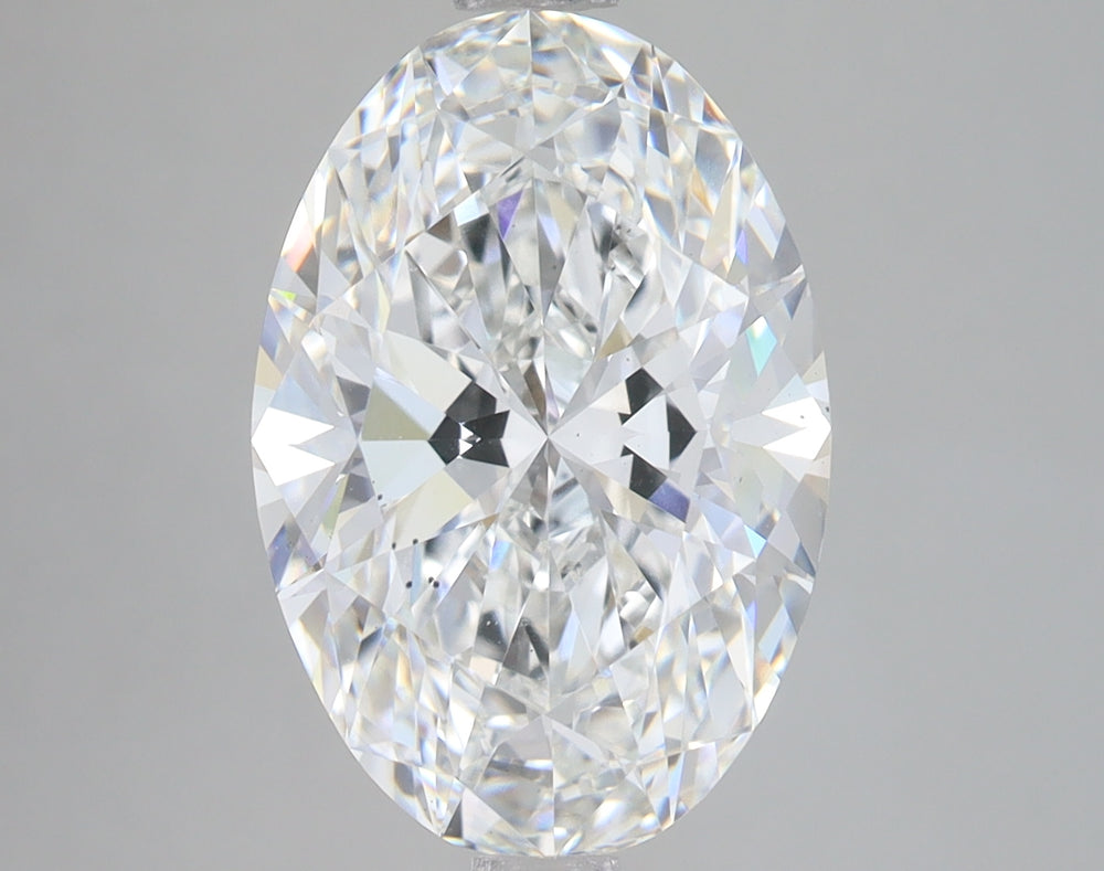 5.09 Carat Oval Lab Diamond with  Cut Diamond in 14KT  view 1

