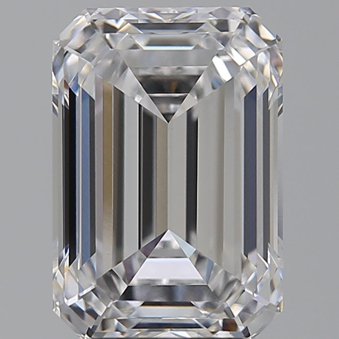 4.01 Carat Emerald Lab Diamond with  Cut Diamond in 14KT  view 1
