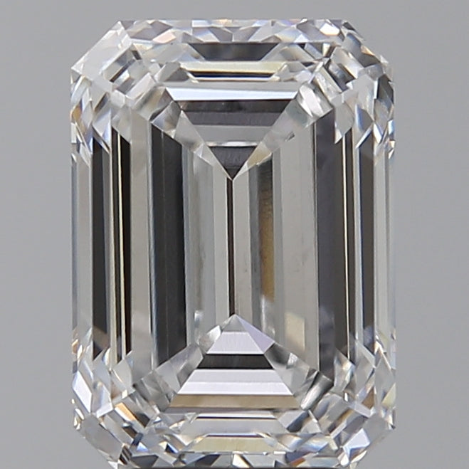 5.03 Carat Emerald Lab Diamond with  Cut Diamond in 14KT  view 1
