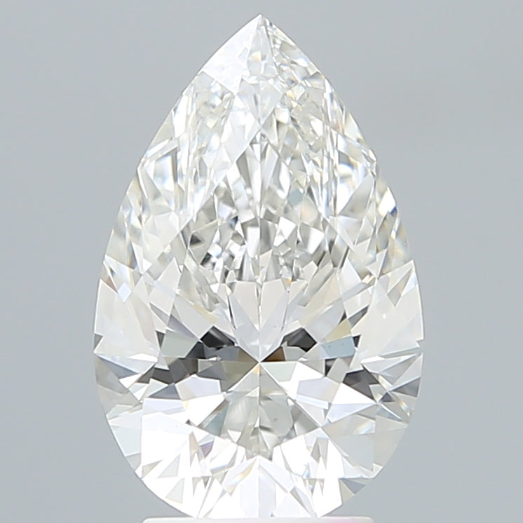 3.34 Carat Pear Lab Diamond with  Cut Diamond in 14KT  view 1

