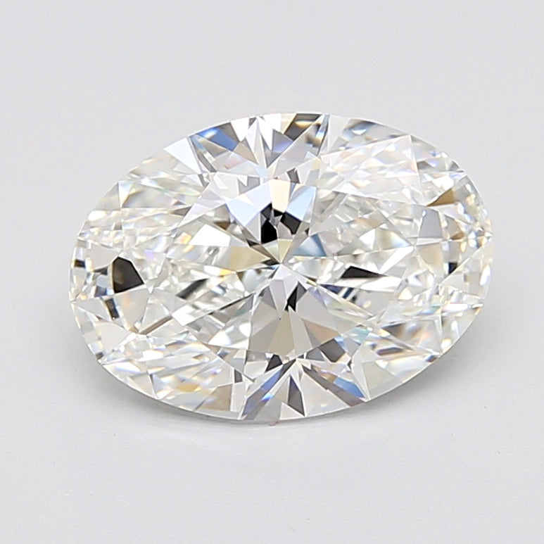 4.35 Carat Oval Lab Diamond with  Cut Diamond in 14KT  view 1
