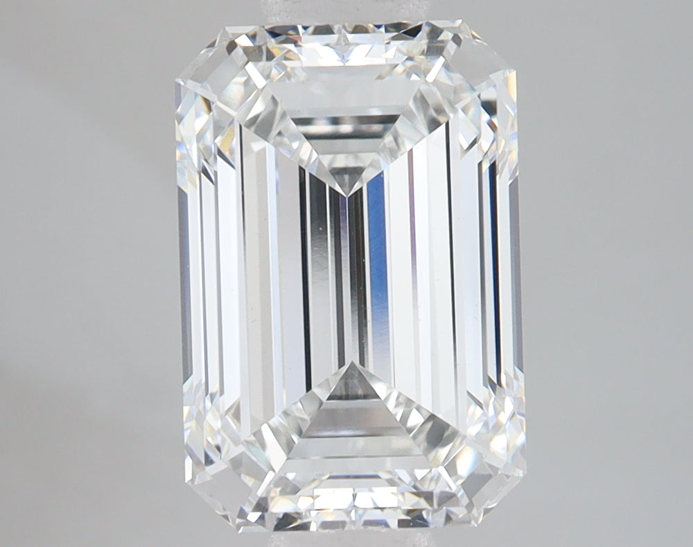 4.06 Carat Emerald Lab Diamond with  Cut Diamond in 14KT  view 1

