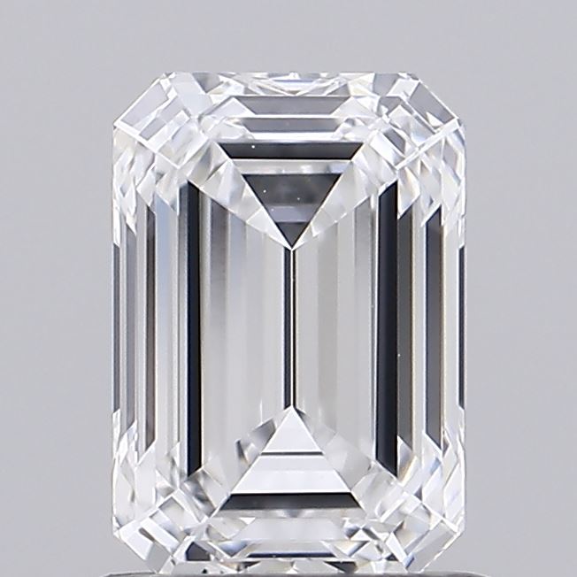 3.0 Carat Emerald Lab Diamond with  Cut Diamond in 14KT  view 1
