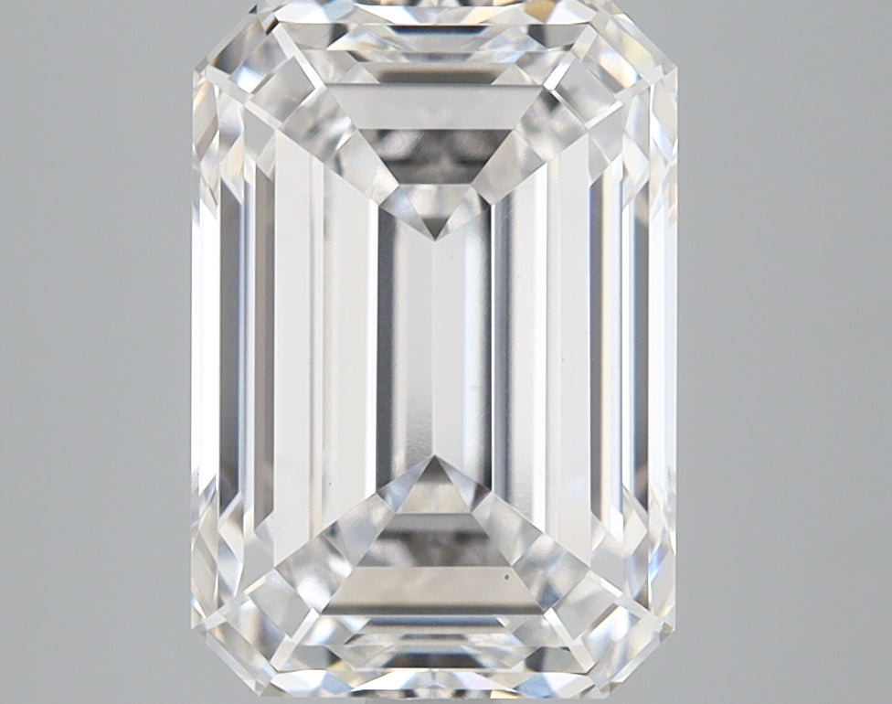 4.02 Carat Emerald Lab Diamond with  Cut Diamond in 14KT  view 1
