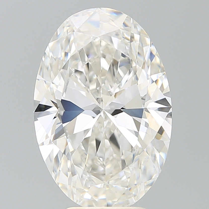 5.36 Carat Oval Lab Diamond with  Cut Diamond in 14KT  view 1
