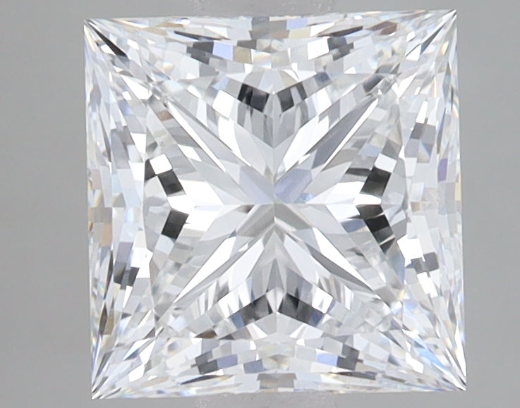 2.54 Carat Princess Lab Diamond with  Cut Diamond in 14KT  view 1
