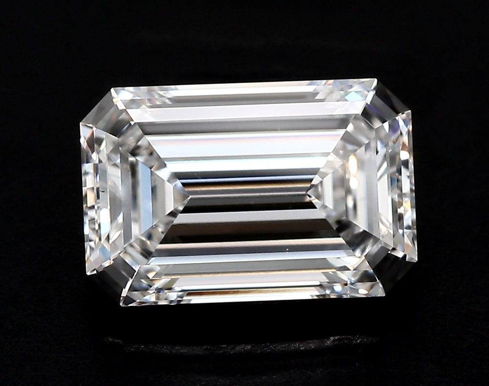 2.05 Carat Emerald Lab Diamond with  Cut Diamond in 14KT  view 1
