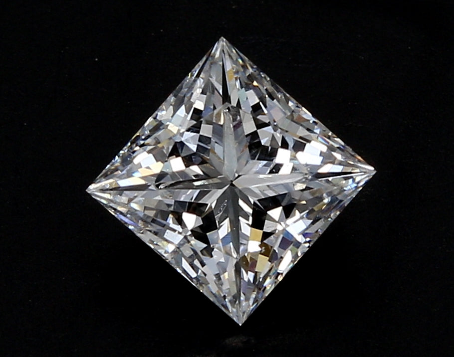 1.51 Carat Princess Lab Diamond with  Cut Diamond in 14KT  view 1
