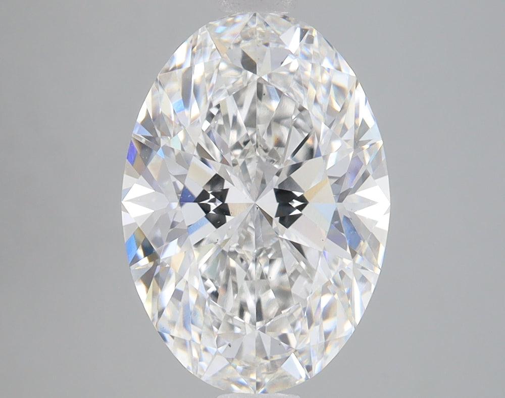 3.8 Carat Oval Lab Diamond with  Cut Diamond in 14KT  view 1
