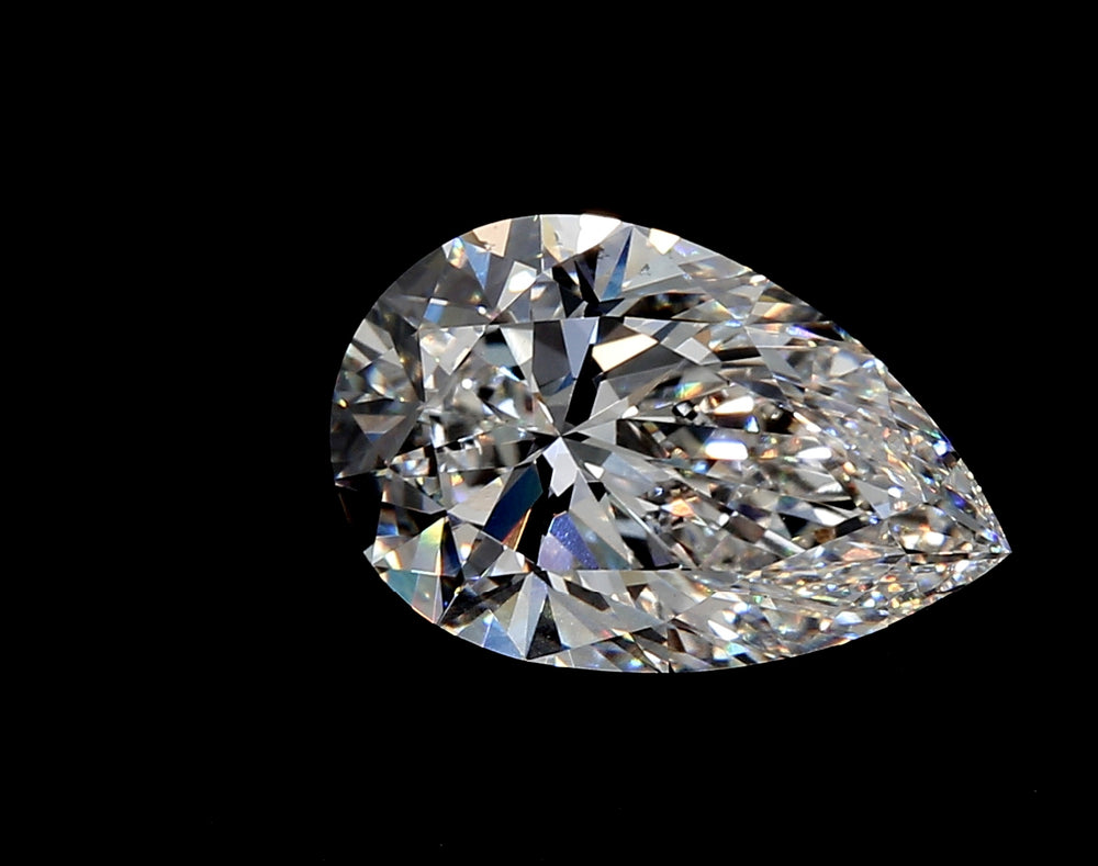 4.05 Carat Pear Lab Diamond with  Cut Diamond in 14KT  view 1
