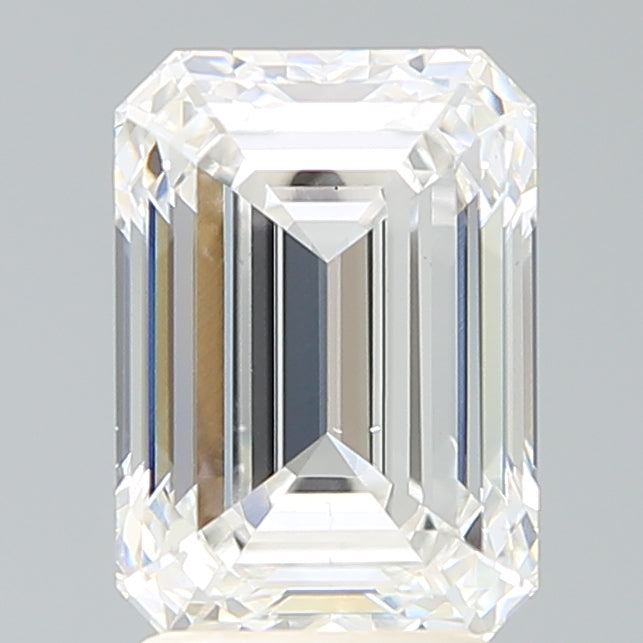 3.15 Carat Emerald Lab Diamond with  Cut Diamond in 14KT  view 1
