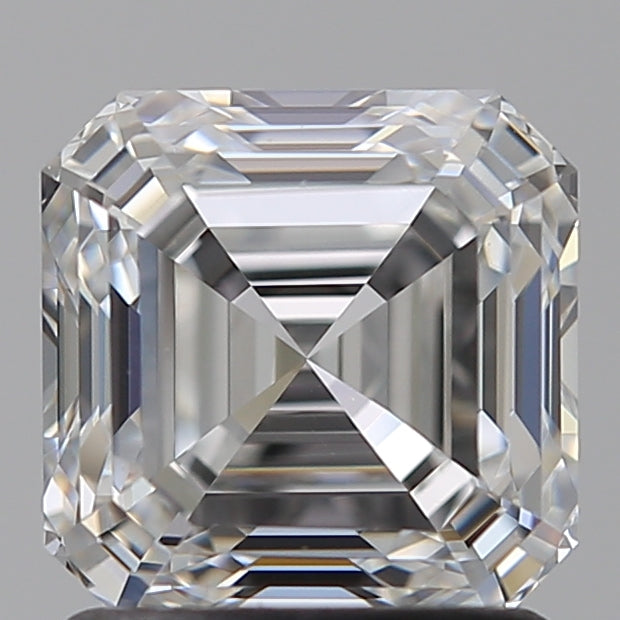1.54 Carat Asscher Lab Diamond with  Cut Diamond in 14KT  view 1
