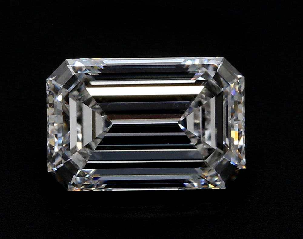 3.58 Carat Emerald Lab Diamond with  Cut Diamond in 14KT  view 1
