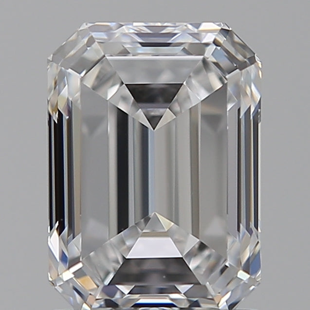 1.51 Carat Emerald Lab Diamond with  Cut Diamond in 14KT  view 1
