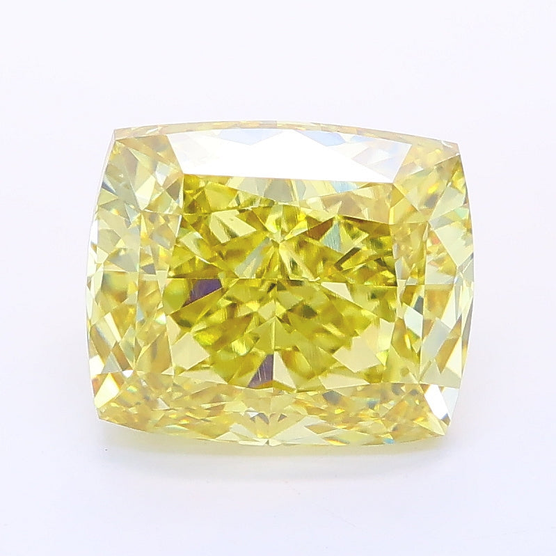 3.27 Carat Cushion Lab Diamond with  Cut Diamond in 14KT  view 1
