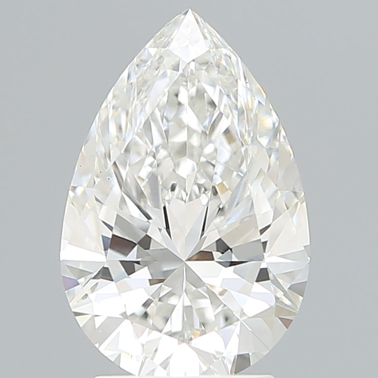 2.83 Carat Pear Lab Diamond with  Cut Diamond in 14KT  view 1
