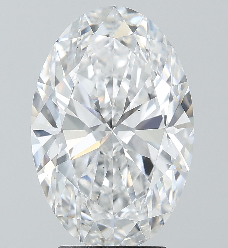 4.0 Carat Oval Lab Diamond with  Cut Diamond in 14KT  view 1
