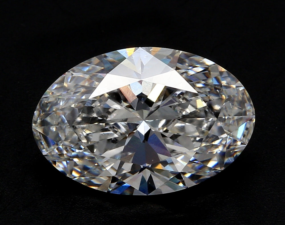 5.51 Carat Oval Lab Diamond with  Cut Diamond in 14KT  view 1
